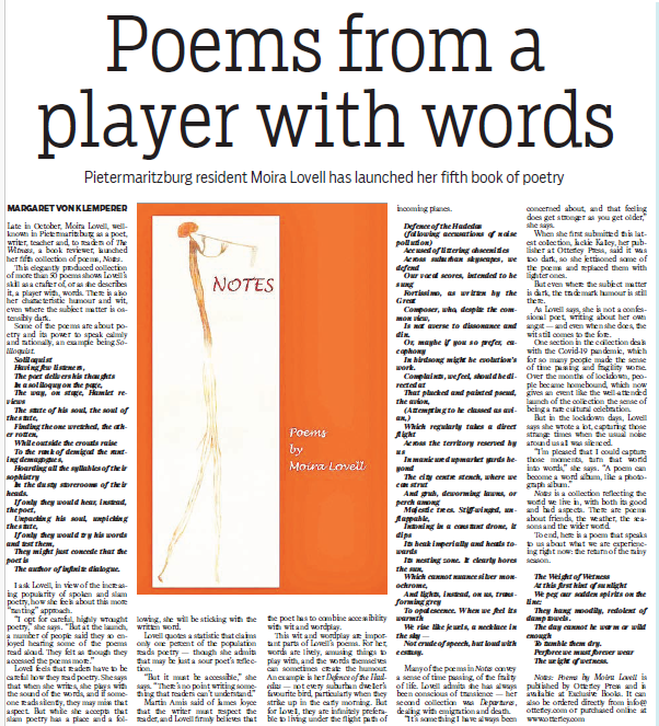 Notes by Moira Lovell